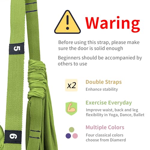 Leg Stretcher Strap Adjustable Fitness Strap Band for Waist Trainer Stretching Door Swing Flexibility Tensile Trainer with Carrying Pouch Back Bend Go Upside-Down for Yoga Practitioner Ballet Dancer Gymnastics Exercises