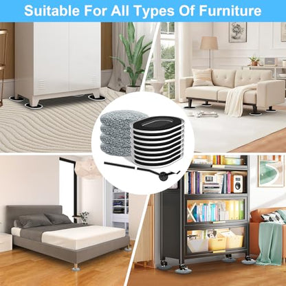 Furniture Sliders for Hardwood Floors: Multi-Surface 3-in-1 Movers Sliders - size: 5.8*4.3in Oval 8+4+1Pack