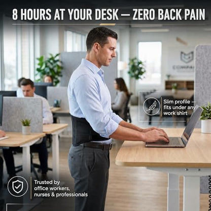 Back Brace for Men Lower Back Pain, Heavy Duty Lumbar Support Belt - size: Large