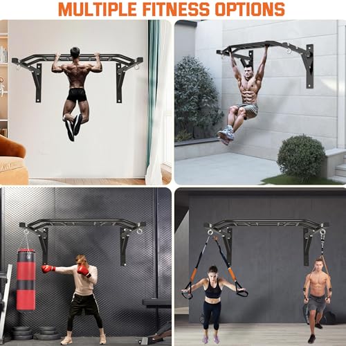 Upgrade Pull Up Bar Wall Mounted,Heavy Duty Multi Grip Chin Up Bar for Strength Training, 600 lbs Capacity, Durable Steel Construction, Perfect for Home and Garage Workouts - color: Multi-Grip