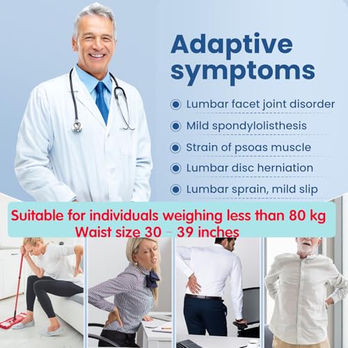 Manual Lumbar Traction Device for Lower Back Pain Relief, Wearable Spinal Decompression System for Herniated Disc, Sciatica & Home Therapy