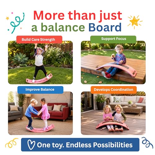 Sensory Balance Board for Kids – ADHD Focus, Calm & Motor Skill Development | Indoor Montessori Play | Durable Non-Wood Wobble Board