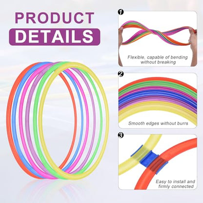 PATIKIL Agility Rings, Speed Training Rings 6 Colors Plastic Exercise Speed Circle Jumping Hoops for Gymnastic Sport Soccer
