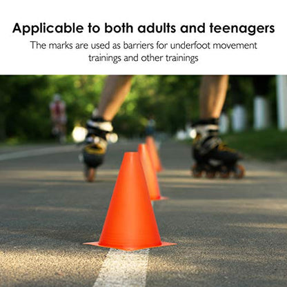 7.5 Inch Plastic Sport Training Traffic Cone (Set of 12, Orange)