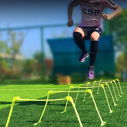 Adjustable Height Speed Agility Hurdles, Foldable Professional Obstacle Training Sports Practice Equipment, Fitness & Speed Track Hurdles for PE Class Fitness Grou, A