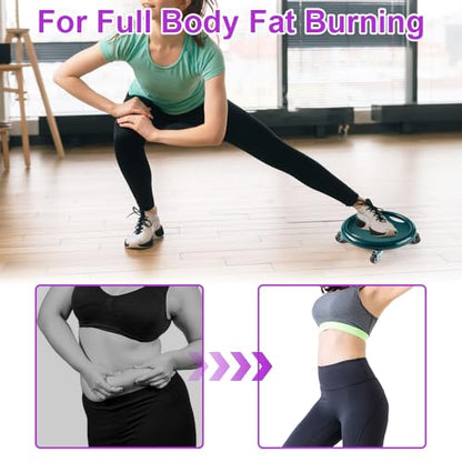 Ab Roller Wheel, Women's Multifunctional Abdominal Wheel Board with Mat, 360° Rotating, for Full Body Fat Burning Tummy Weight Control Gym or at home workout equipment - color: Black