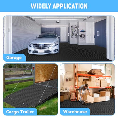 7.5x20 FT Garage Floor Mat, 2.8mm Thickened Diamond Plate - color: Black, size: 7.5x20 FT