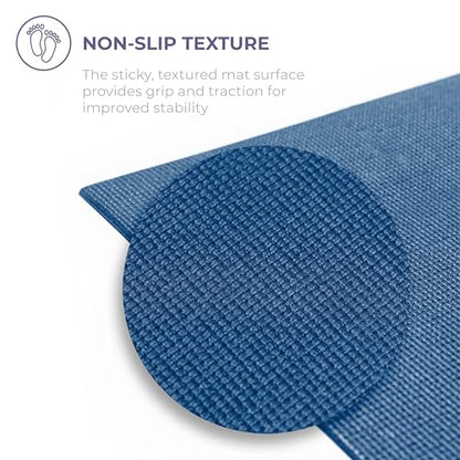 Voyage Yoga Mat, 10 Pack, 72" x 24" Professional Studio and Gym Bulk Yoga Mats, 5mm Thick, Durable, Anti-Tear, Non Slip Fitness and Exercise Mats - color: Dark Blue