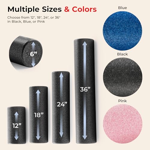 Sunny Health & Fitness 36" Black High-Density Yoga Foam Roller - color: Black, size: 36-Inch