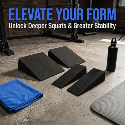 Adjustable Squat Wedge Slant Board 2PCS, Calf Stretch Block for Workout, Leg Training, Balance Practice and Home Gym Exercise
