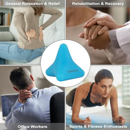 Manual Trigger Point Massage Tool. Small Massager Ball for Deep Tissue Myofascial Release Physical Therapy Foot Plantar Fasciitis Pain Relief Muscle Knot Psoas Hip Flexor Iliacus Release 3×2.6″(Blue) - color: Blue