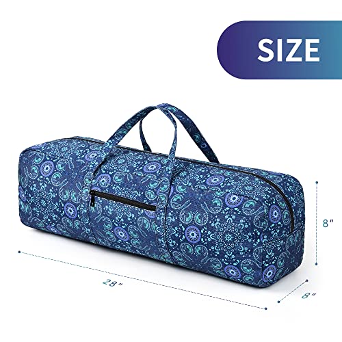 | Yoga Mat Bag | Large Yoga Mat Carrier with Wet Pocket | Yoga Gifts | Gym Tote Bag for Women - color: Blue