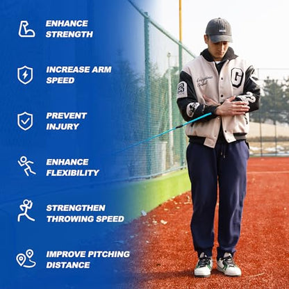 SunNordik Resistance Bands for Pitchers, Baseball & Softball Training Equipment for Improving Arm Strength & Pitching Training, Baseball Pitching Bands for All Skill Levels - style: High School Level (20LB)