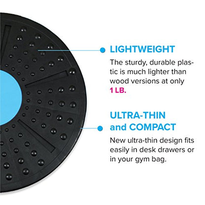 Balance Board Disc Wobble Board – Physical Therapy Stability Trainer, Lightweight Core Balance Disc (1 lb) Supports Up to 300 lbs, Non-Slip Round Balance Board for Core Workout, Rehab, Standing Desk Fitness
