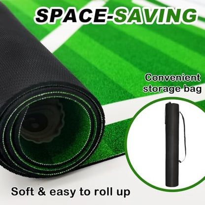 Non-Slip Thickened Soccer Training Mat with Guide - color: Green-White