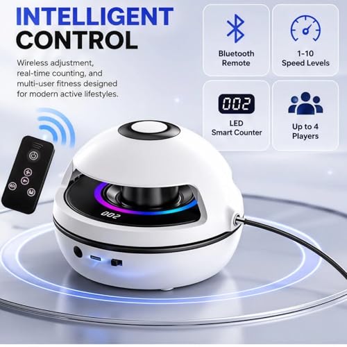 Smart Counting Rope, Smart Jump Rope Machine, Electric Music Jump Rope, 1-10 Speed Levels, Bluetooth Remote Control, Parent-Child Interactive, for Kids 4-12 and Adults