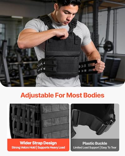 VEVOR Adjustable Weighted Vest, 4-10lbs/20-32lbs/24-40lbs/40lbs Comfortable X-Shape Body Weight Vest Set with 6/8 Weight Packs and Reflective Stripe, for Men Women, Workout Equipment for Strength Training Running Jogging - size: 40 lbs