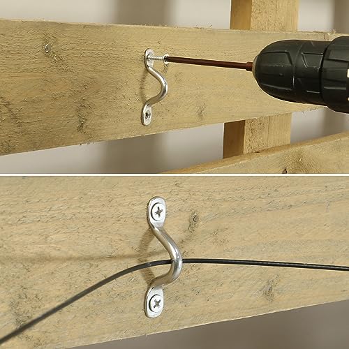 304 Stainless Steel Ceiling Hooks Heavy Duty Metal Pad Eyes Plate Snap Eye Strap Drop Ceiling Anchor Hooks Hardware with Screws for Hanging Plant Hangers 2.1" -4Pack - size: Pack-4