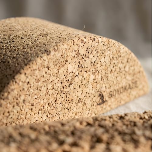 Cork Yoga Blocks 2 Pack Set,Half-Moon Calf Stretcher for Plantar Fasciitis Relief, Ankle Stretcher Pilates Block and Lower Leg Exercise,Improve Balance, Stability & Foot Mobility