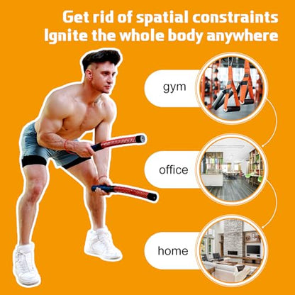 Upgraded Ropeless Exercise Rope 2.0 for Exercise Workout 4 Adjustable Weight Levels Jump Rope Portable Strength Cardio Trainer Fitness Equipment for Athletes Home Gym Muscle Training