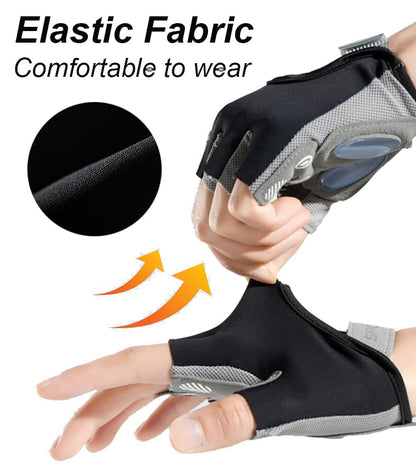 Workout Gloves for Men Women Exercise Gloves for Weight Lifting Fitness Cycling Gym Training with Grip Cushion Pads - color: Black