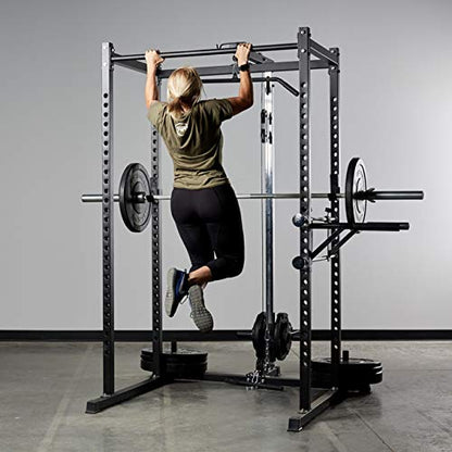 REP Fitness PR-1100 Power Rack Home Gym System, Squat Cage with Attachment Compatibility Multi-Grip Pull Up Bar, Adjustable J Cups, Extended Safeties, 700 lb Capacity, Strength Training Equipment - style: Power Rack + AB-3000 Incline/Decline Bench