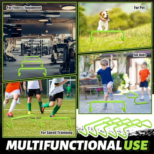 Wettarn 10 Pcs Speed Agility Training Hurdles Detachable Durable Hurdle Agility Plyometric and All Purpose Speed Training Equipment for Athletes Soccer Basketball - color: Green
