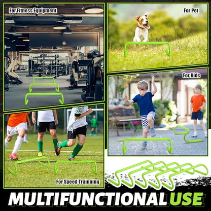 Wettarn 10 Pcs Speed Agility Training Hurdles Detachable Durable Hurdle Agility Plyometric and All Purpose Speed Training Equipment for Athletes Soccer Basketball - color: Green