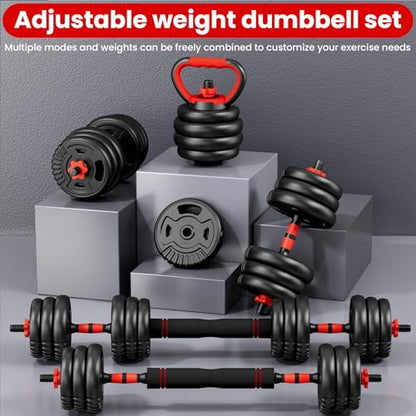 Adjustable Dumbbell Set, 22/33/45/70/90lbs Free Weight Set with Connector, 5-in-1 Dumbbell Set for Barbells, Kettlebells, Push up Stand, Weight Plate, Fitness Exercises for Home Gym Suitable Men/Women - color: 45LB (22.5LB Pair)