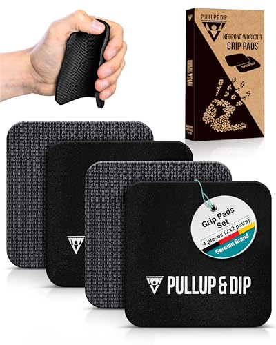 PULLUP & DIP Neoprene Grip Pads for Weightlifting [Set of 4], Workout Pads, The Alternative to Gym Workout Gloves, Gym Pads for Weightlifting & Calisthenics, No More Sweaty Gym Gloves