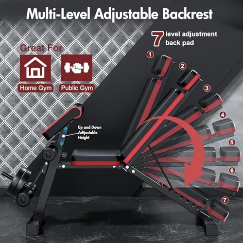 2026 ALSO GO New Adjustable Weight Bench, Workout Benches with Leg Extension, Foldable Incline Decline Bench Press, Roman Chair, Full Body Strength Training Equipment for Home Gym - color: Charcoal