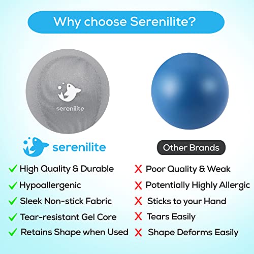 Serenilite Hand Therapy Exercise Stress Ball Bundle - Tri-Density Stress Balls for Adults & Grip Strengthening - color: Cloud, Sea Breeze, Titanium Holiday Set