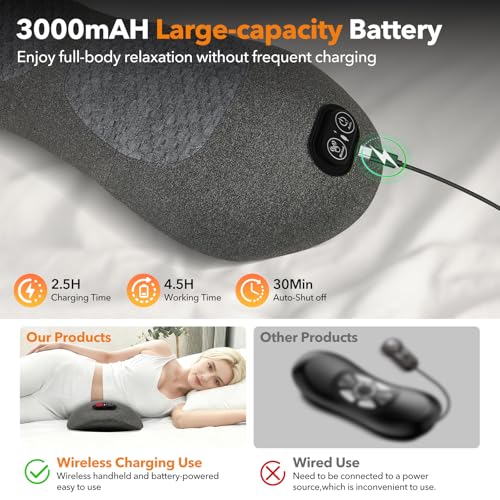Smooth Spine Triple Fusion Back Massager with Heat - Sciatica Pain Relief & Spine Decompression Device, Deep Tissue Massager for Lower Back Pain, Office Chair and Home Use for Chronic Pain Solution