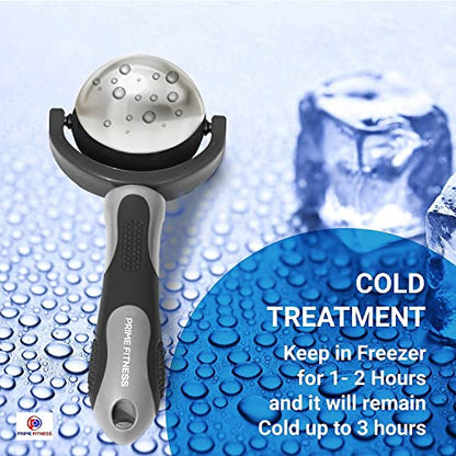 Cold Massage Roller Ball | Cold Therapy | Ice Roller Ball with Handle | cryo Stick | Relieve Muscle Pain (Black)