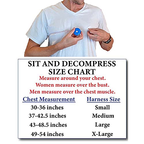 Sit and Decompress Back Stretcher 3 Minutes A Day Lumbar Traction Spinal Decompression - Inversion Table Alternative (Large Harness No Bar) - size: Large Harness (No Bar)