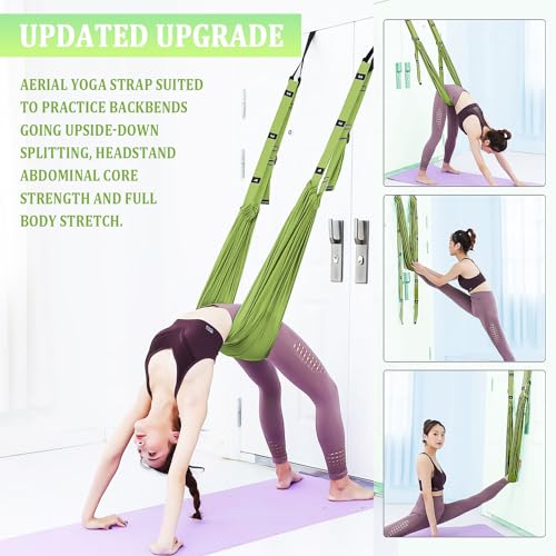 Leg Stretcher Strap Adjustable Fitness Strap Band for Waist Trainer Stretching Door Swing Flexibility Tensile Trainer with Carrying Pouch Back Bend Go Upside-Down for Yoga Practitioner Ballet Dancer Gymnastics Exercises