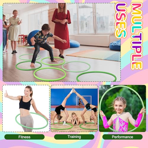 Syhood 12 Pcs Hoops for Kids Plastic, Gradient Green - color: Gradient Green