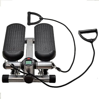 BalanceFrom Mini Stepper Exercise Machine, 300 Pound Weight Capacity – Compact Home Gym Equipment with Resistance Bands, LCD Monitor, Adjustable Height, and Non-Slip Footplates