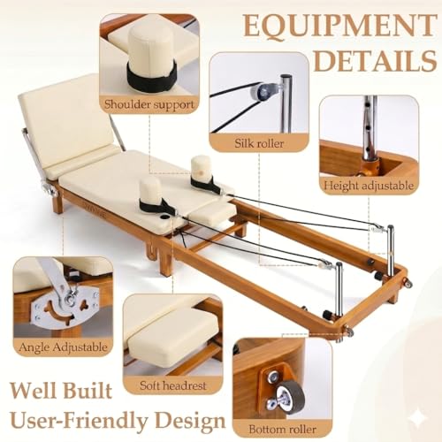 Foldable Pilates Reformer –90% Pre-Assembled Home Gym Women Men Workouts Bundle, Dual Resistance System (Springs + Latex), Jumpboard & Adjustable Foot Bar for All Levels - size: 88"L × 21.3"W × 11"H