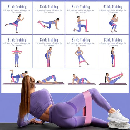 Fabric Resistance Bands Set for Working Out,6 PC Non-Slip Exercise Booty Bands for Women & Men Leg and Glutes,Stretch Workout Bands for Home Gym Fitness,Yoga, Pilates,Stretching