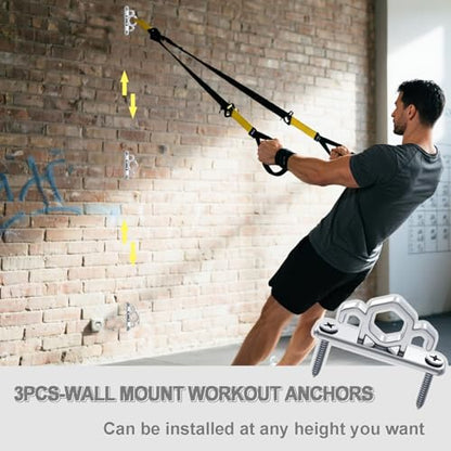 Resistance Band Wall Anchors Heavy Duty Wall Mount Workout Anchors for Exercise Bands, Space-Saving Home Gym Workouts, Strength Training, Durable Steel Construction