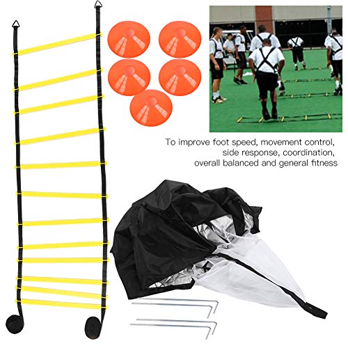 Agility Ladder, Speed Training Equipment Set, Speed Ladder with 19.7 Feet Steps, Football Cones, Running Umbrella,