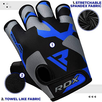 RDX Weight Lifting Gloves Women Fitness Workout, Anti Slip Padded Palm Grip Protection, Elasticated Breathable, Powerlifting Gym Bodybuilding Strength Training, Half Finger, Cycling Calisthenics