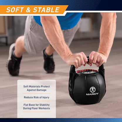 Marcy Strength Training Soft Kettlebell with Handle for Weightlifting, Conditioning, Strength and core Training 10 lbs - 40 lbs