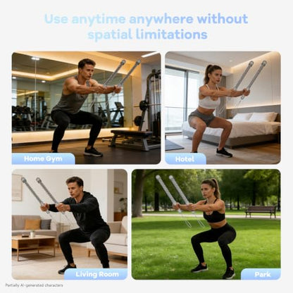 Cordless Battle Ropes with Adjustable Resistance Springs