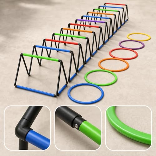 Agility Ladder Training Equipment, Speed Ladder with 10 Hoops, Footwork Workout Ladder for Kids
