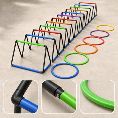 Agility Ladder Training Equipment, Speed Ladder with 10 Hoops, Footwork Workout Ladder for Kids
