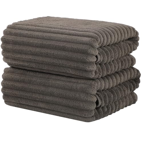 Luxury 2-Piece Quick-Dry Bath Towel Set 27.5X 55 Inches – Ultra Soft Microfiber for Bathroom, Bar, Pool, Gym & Travel – Elegant Twill Design