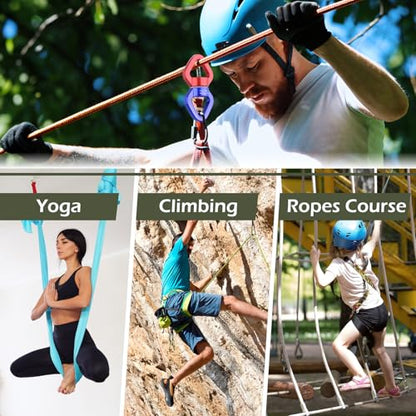 Swing Swivel 30kN Micro Rotator Safety Rotational Device Hanging Accessory for Children's Swing Spinner Hanger, Rock Climbing, Hanging Hammock, Web Tree Swing, Aerial Dance
