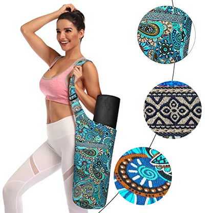 IwIeIaIrI Yoga Mat Bag for Women with Large Size Pocket and Zipper Pocket,Yoga Bag Mat Carrier Holder Fits Most Your Stuff,Yoga Accessories Gifts